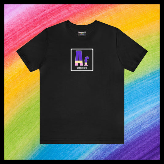Elements of Pride - Aftgender T-shirt (with element name)