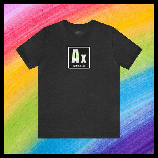 Elements of Pride - Agenderflux T-shirt (with element name)
