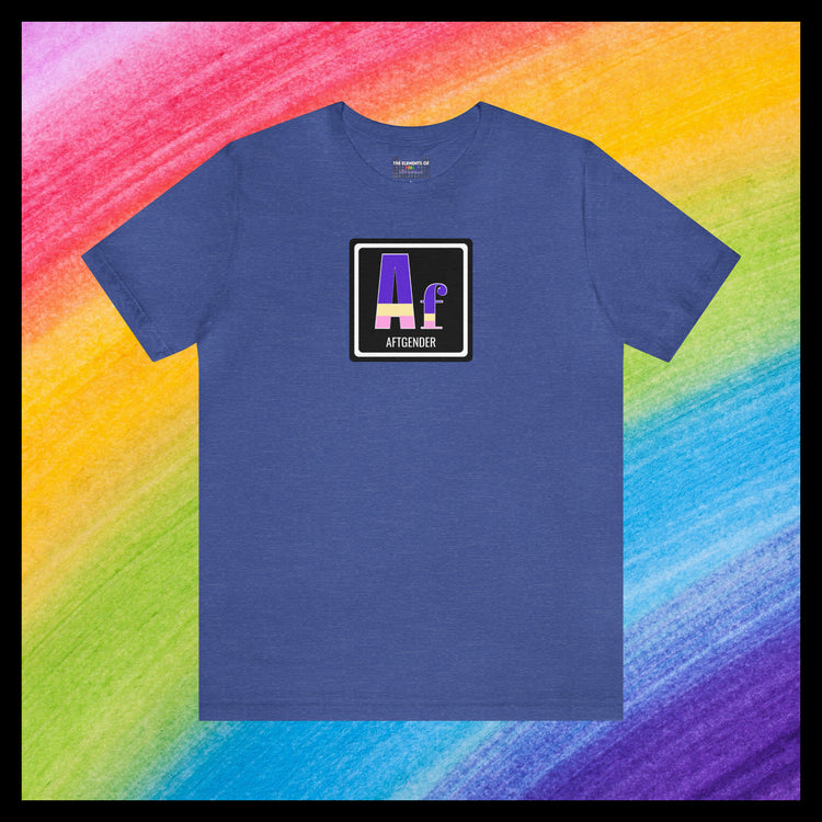Elements of Pride - Aftgender T-shirt (with element name)