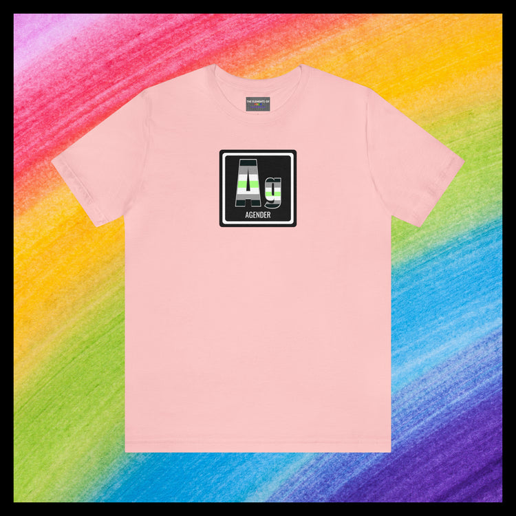 Elements of Pride - Agender T-shirt (with element name)